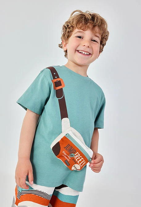 Camiseta de criança algodão verde