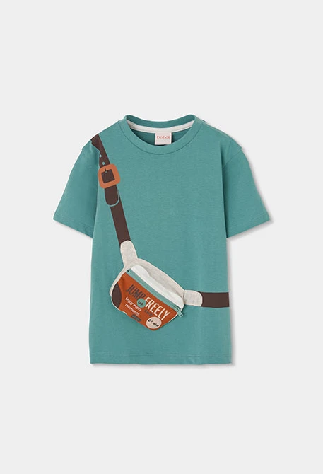 Camiseta deniño algodón verde