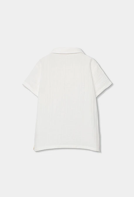 Polo infantil de algodão branco