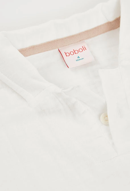 Polo  niño de algodón blanco