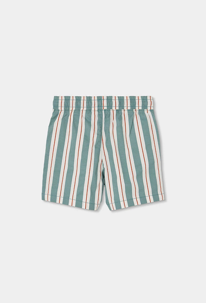 Bermuda à rayures vert d\'eau