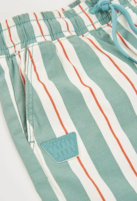 Aqua green striped Bermuda shorts