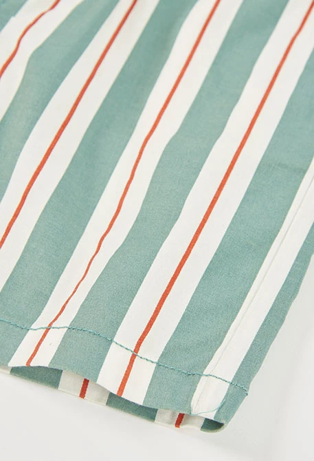 Aqua green striped Bermuda shorts