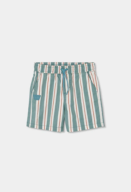 Agua-grüne gestreifte Bermuda-Hose