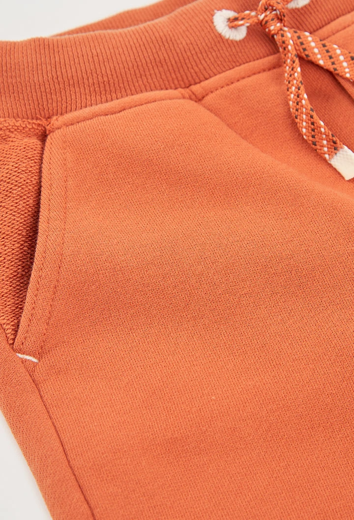 Bermuda in cotone color ruggine