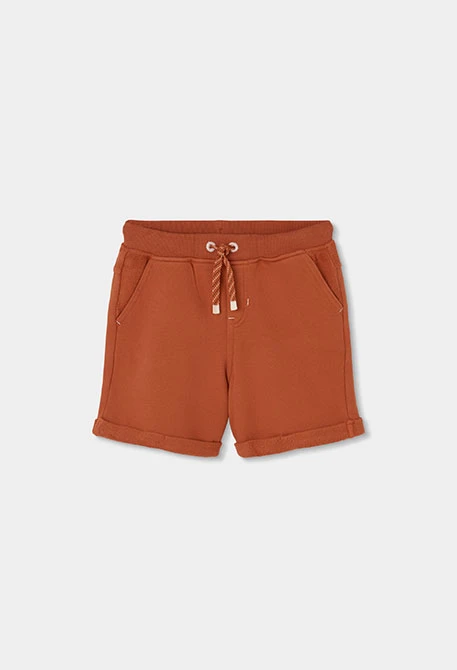 Cotton bermuda shorts in rust colour