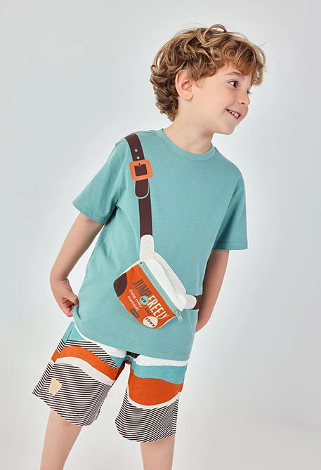Bermudas estampadas de algodão