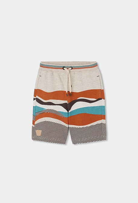 Printed cotton Bermuda shorts