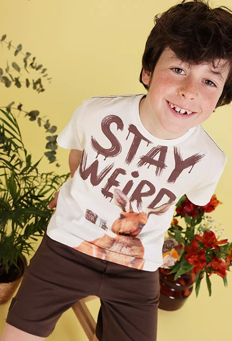 Ensemble enfant coton imprimé marron