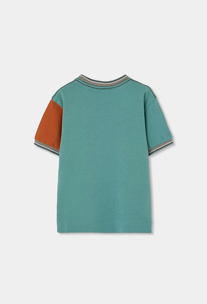 Camiseta de criança algodão color block
