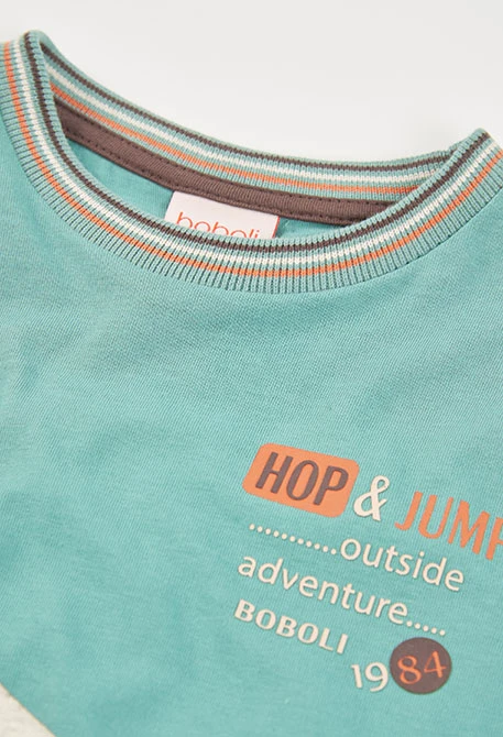 Camiseta de criança algodão color block