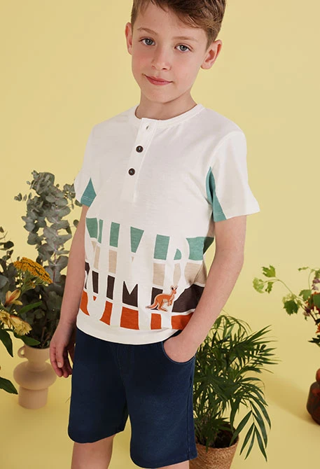 Boy?s white cotton T-shirt