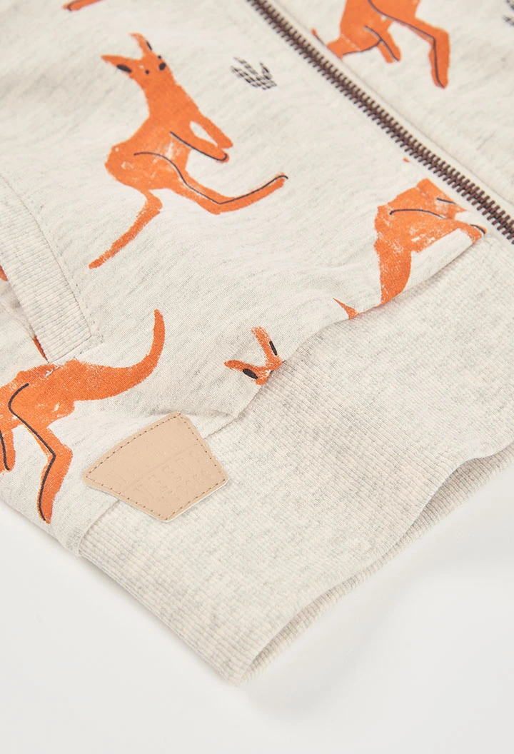 Veste enfant grise avec poches kangourou