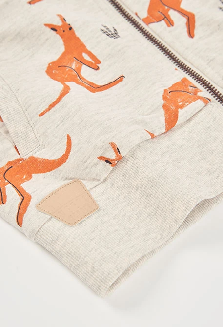 Giacca bambino grigia con tasche kangaroo