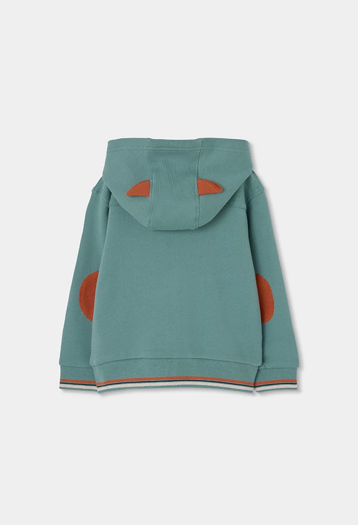 Casaco de malha verde para menino.