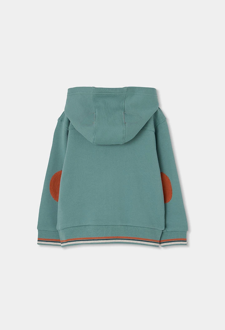 Casaco de malha verde para menino.