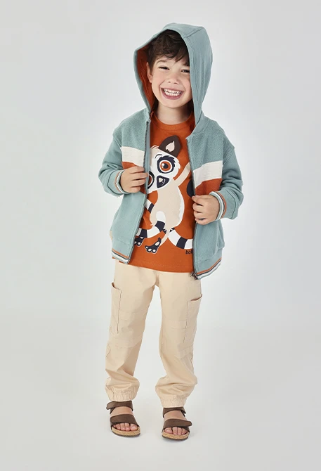 Green knitted jacket for child