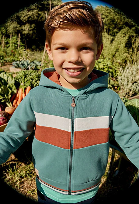 Chaqueta niño punto verde