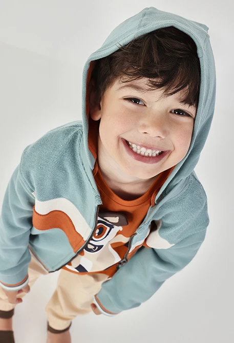 Green knitted jacket for child