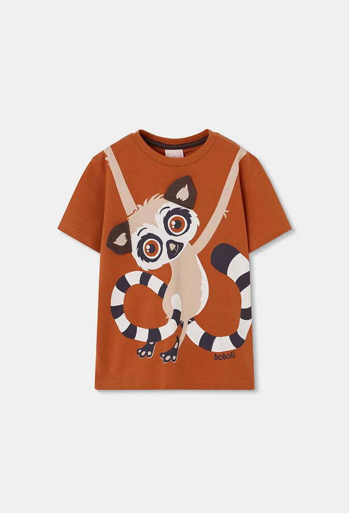 T-shirt enfant orange animal
