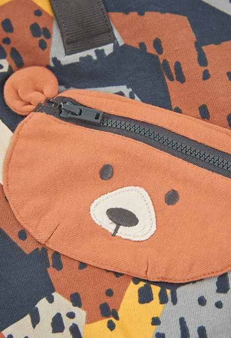 Felpa bambino stampata con orsetto blu navy