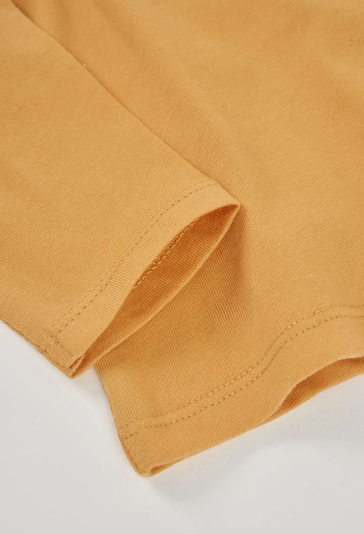 Camiseta punto niño amarilla estampado de oso