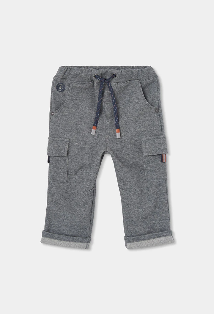 Pantalone bambino grigio vigoré con tasche cargo
