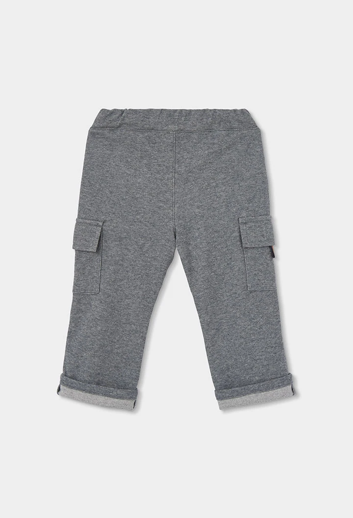 Pantalón niño gris vigoré con bolsillos cargo