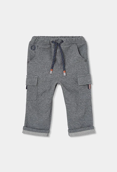 Pantalon nen gris vigoré amb butxaques càrrego