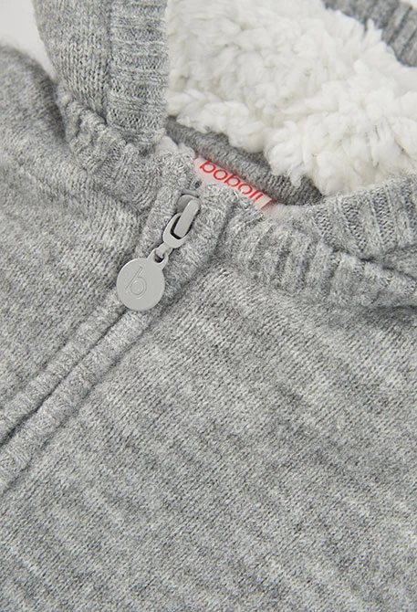 Grey vigore knitted hoodie for boys