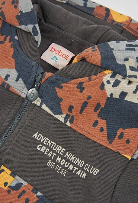 Jaqueta pelfa nen estampat camuflatge gris