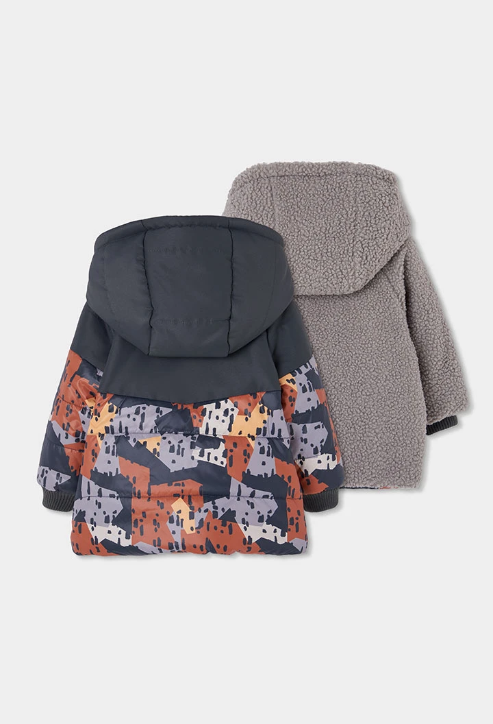 Parka tejido técnico niño reversible estampado camo