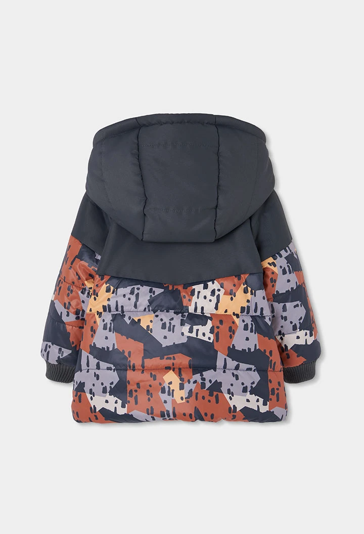 Technisch gestrickter Wende-Parka für Jungen mit Camouflage-Print