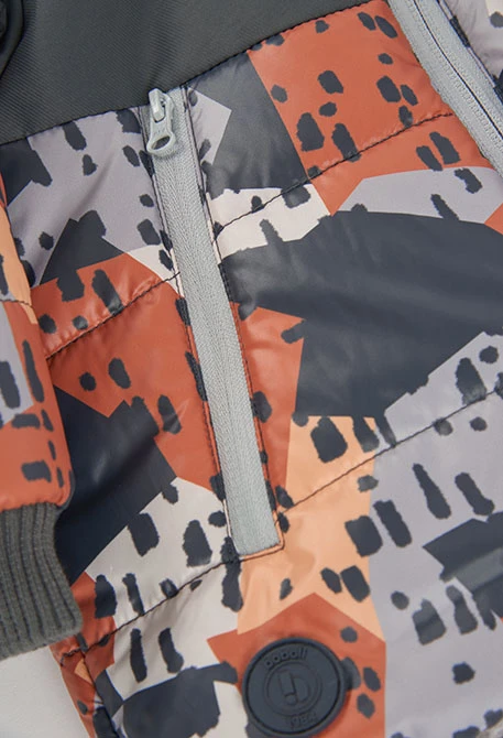 Reversible camo print technical knit parka for boys