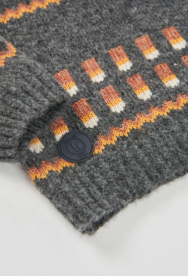 Jersey niño gris vigoré estampado geométrico