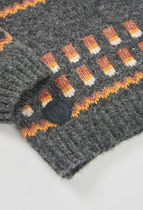 Grey vigore geometric print boy\'s jumper