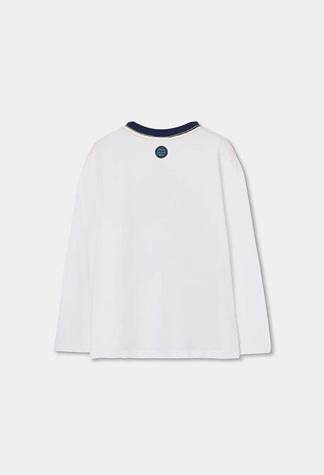 White cotton long sleeve T-shirt for boy