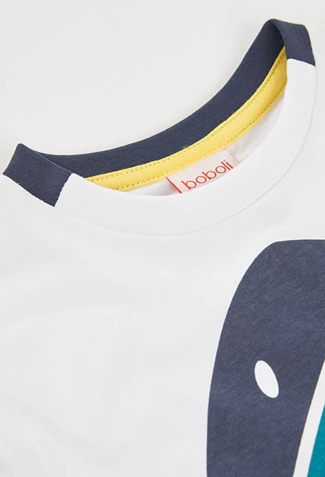 Langarmshirt für Jungen aus weißer Baumwolle