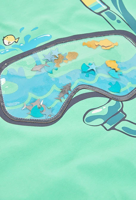 Camiseta criança em algodão verde