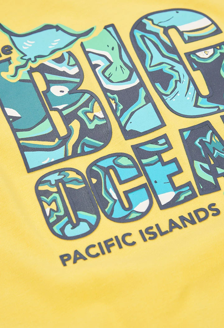 T-shirt en coton jaune pour garçon