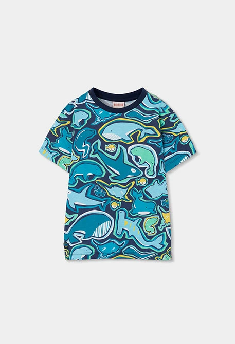 Camiseta niño estampada punto