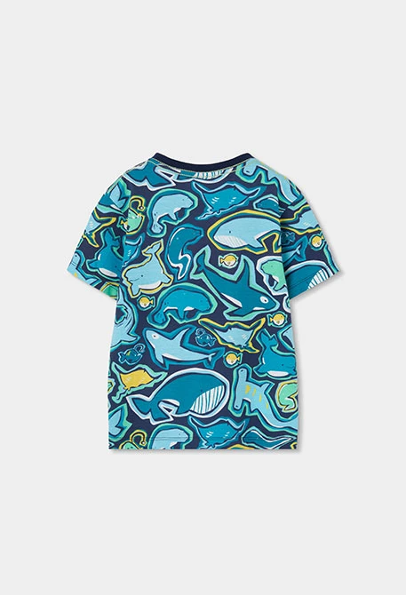 Printed jersey T-shirt for boy