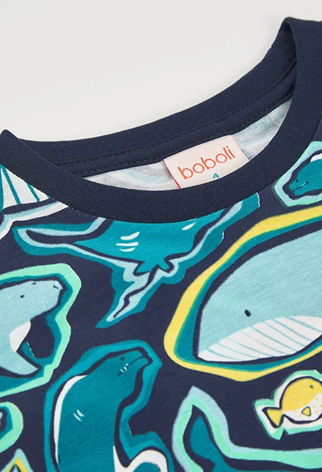 Camiseta niño estampada punto