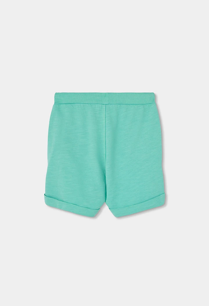 Cotton Bermuda shorts in aqua green
