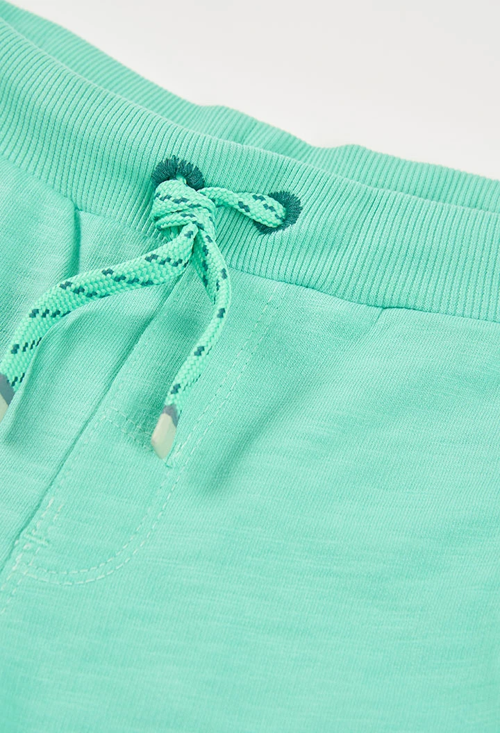 Cotton Bermuda shorts in aqua green