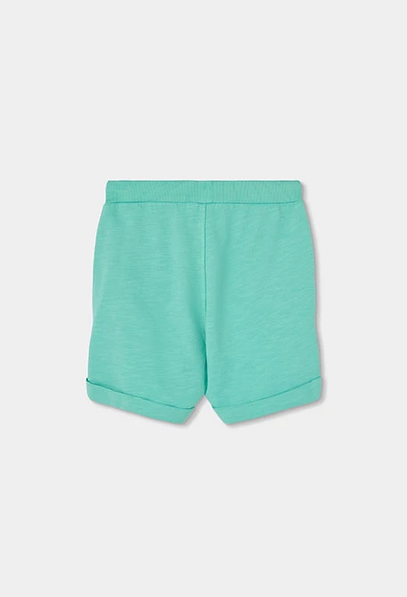 Cotton Bermuda shorts in aqua green