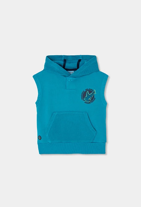 Blue sleeveless sweatshirt for boy