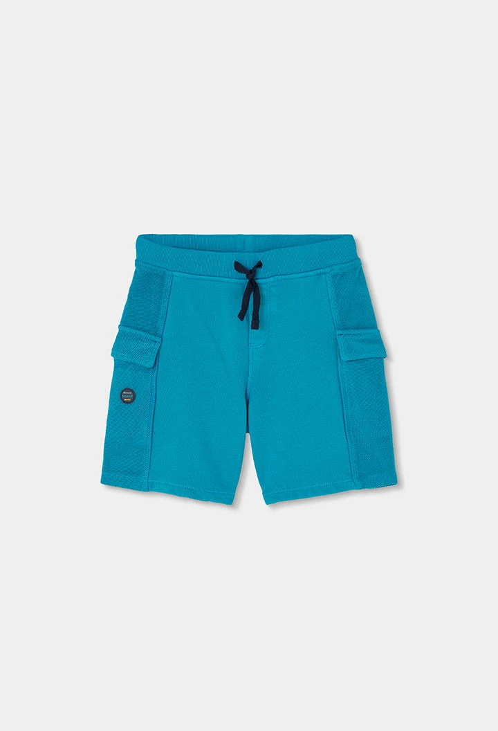 Bermuda cotone blu acqua