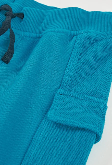 Bermuda en coton bleu eau