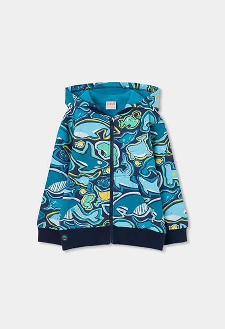 Chaqueta niño estampado de tiburones